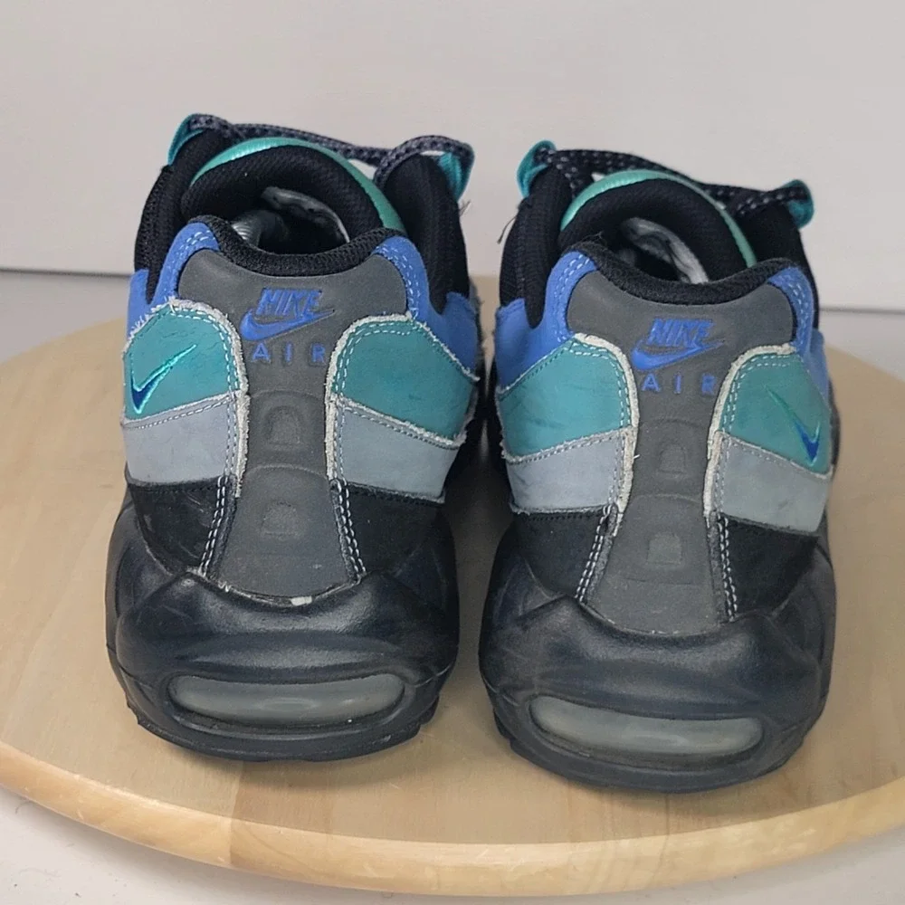 2014 Nike Air Max 95 OG SZ 12 Black Hyper Cobalt Blue Teal PRM 609048-084